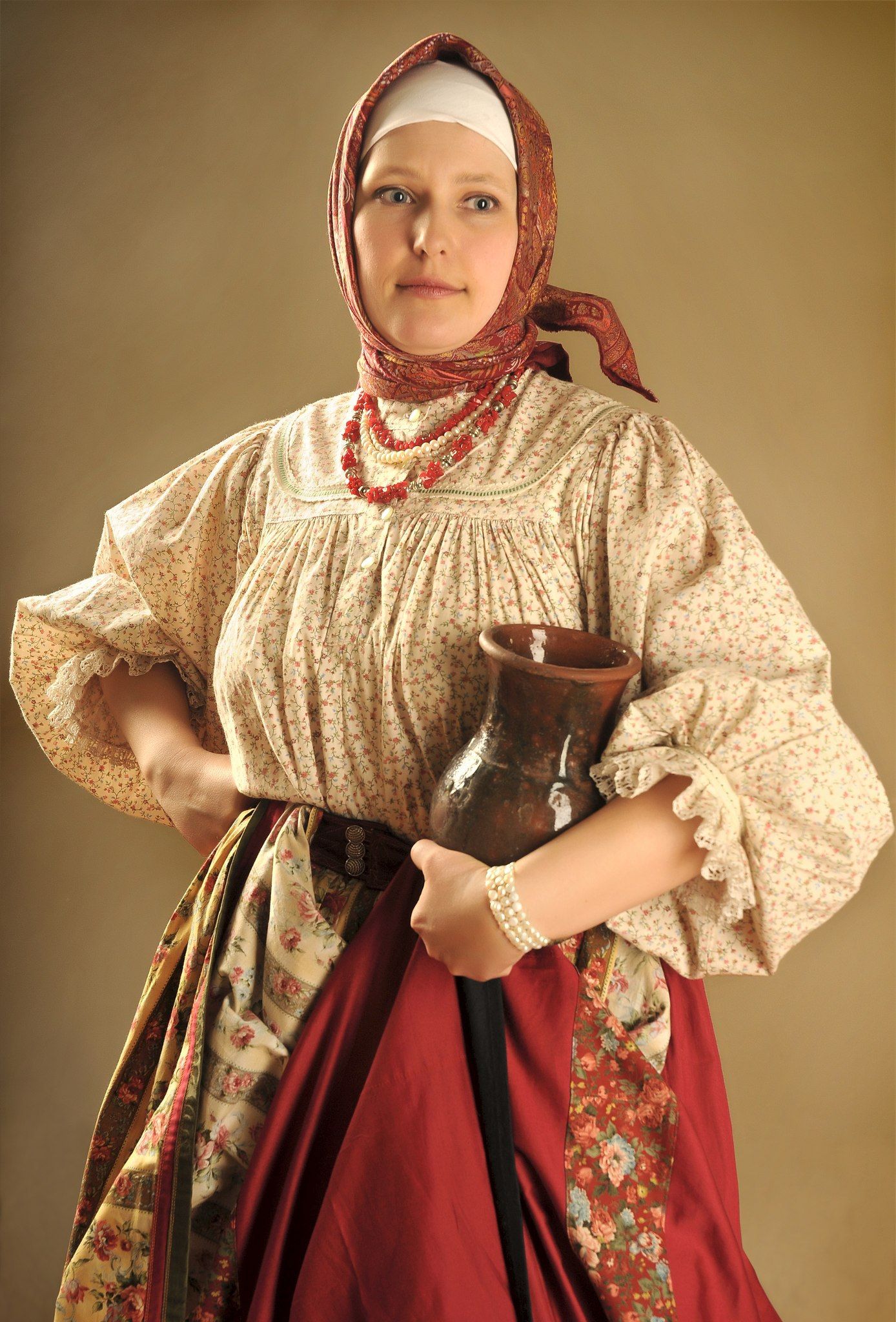Girls in Slavic costumes in Arequipa